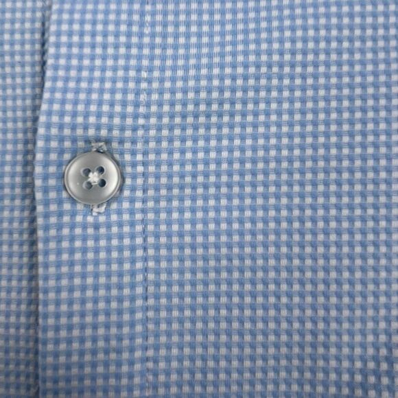 Mizzen + Main Spinnaker Shirt Mens 2XL Blue Check Trim Fit Stretch Performance - Picture 3 of 12